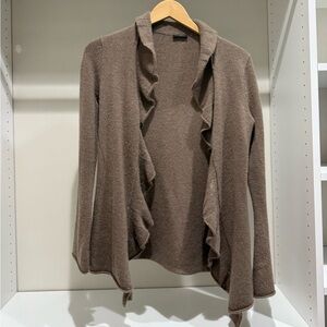 Magaschoni Taupe Ruffle Cardigan